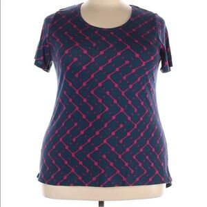 Lularoe Blue and Pink Short Sleeve Tee Size 3XL